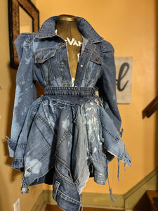 Denim peplum