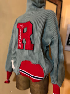 Revampd Green/Red Varsity Sweater