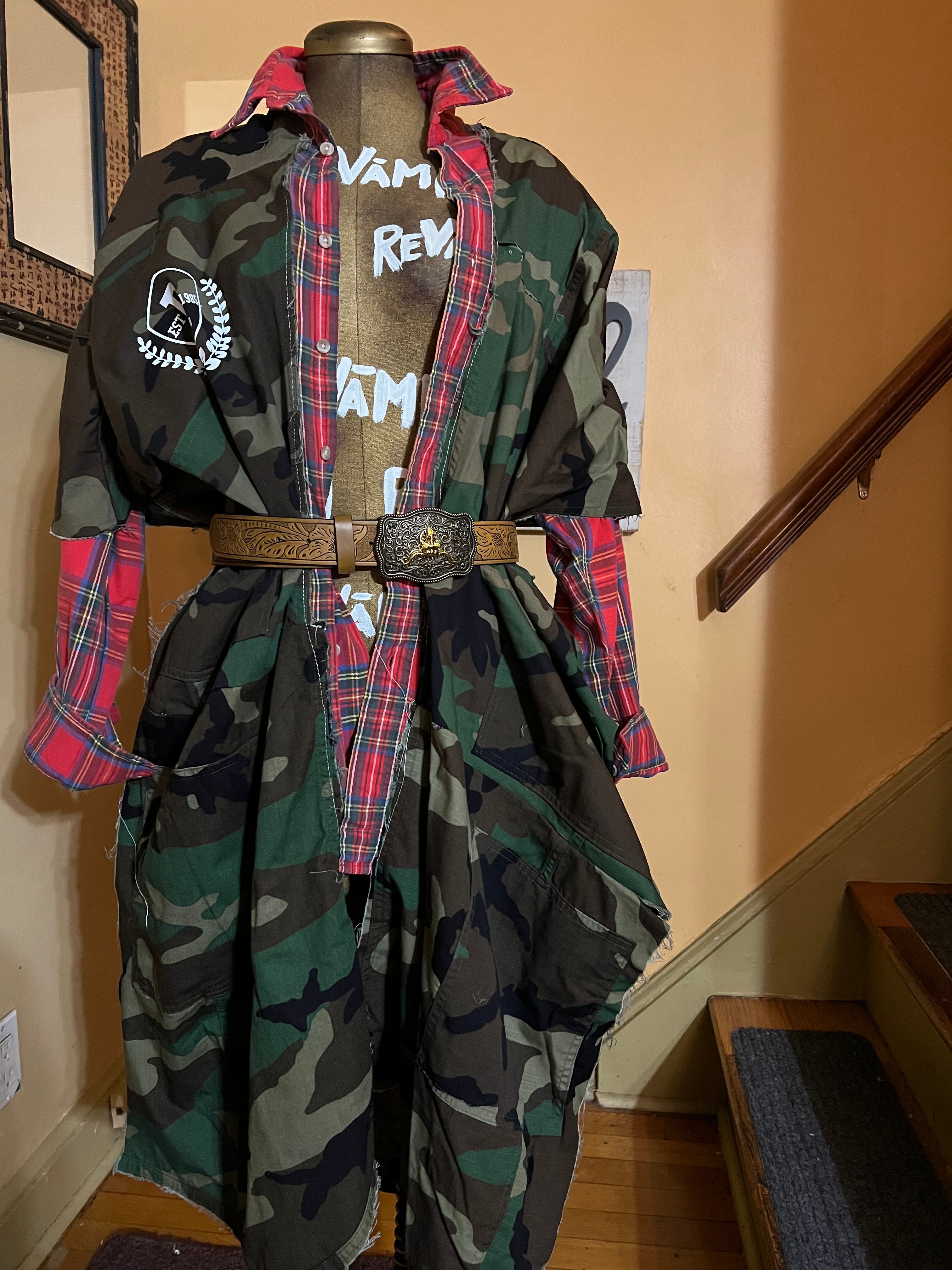 Revampd Plaid/Camo Kimono