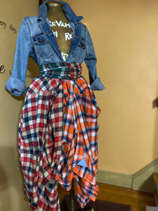 Revampd Denim Plaid Jacket